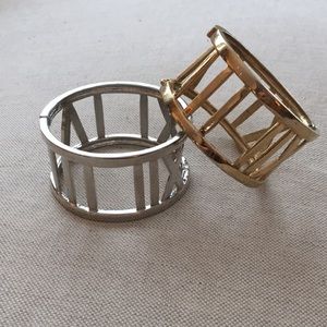 Gold and silver Tiffany-style bracelets